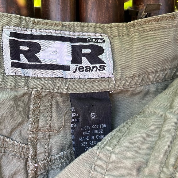 Rave R4R Floral Pants • Embroidered • Green Khaki Cargo • Size 5 - Picture 5 of 9